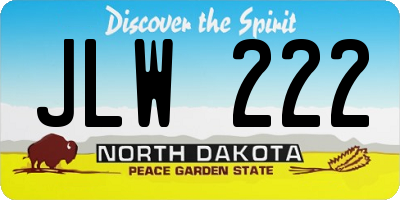 ND license plate JLW222