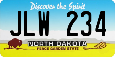 ND license plate JLW234