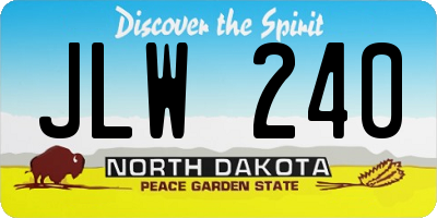 ND license plate JLW240