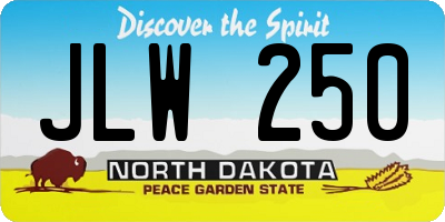 ND license plate JLW250