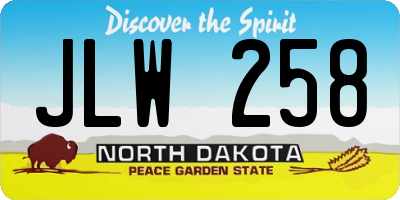 ND license plate JLW258