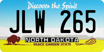 ND license plate JLW265