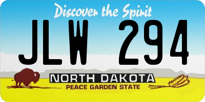 ND license plate JLW294
