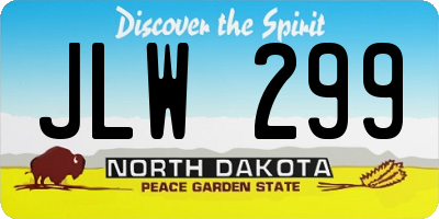 ND license plate JLW299