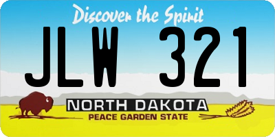 ND license plate JLW321