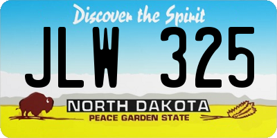 ND license plate JLW325
