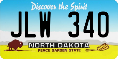 ND license plate JLW340