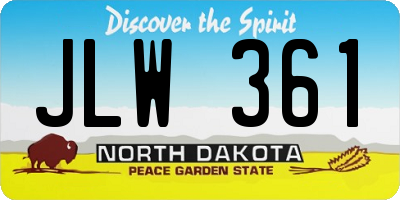 ND license plate JLW361