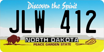 ND license plate JLW412