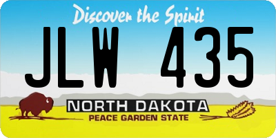 ND license plate JLW435