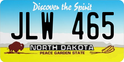 ND license plate JLW465