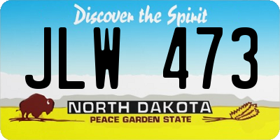 ND license plate JLW473