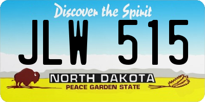 ND license plate JLW515