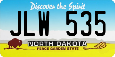 ND license plate JLW535