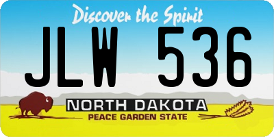 ND license plate JLW536