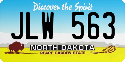 ND license plate JLW563