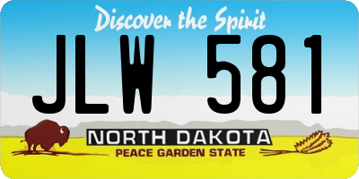 ND license plate JLW581