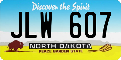 ND license plate JLW607