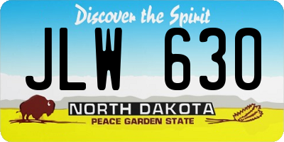 ND license plate JLW630