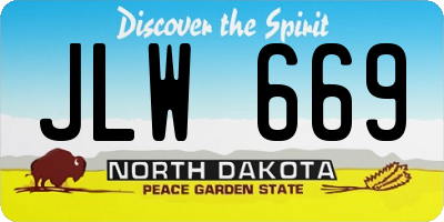 ND license plate JLW669