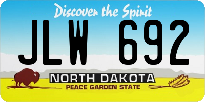ND license plate JLW692