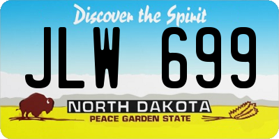 ND license plate JLW699