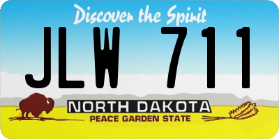 ND license plate JLW711