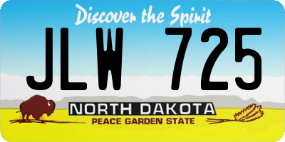 ND license plate JLW725