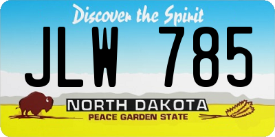 ND license plate JLW785