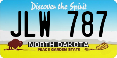 ND license plate JLW787