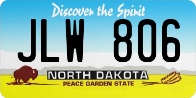 ND license plate JLW806