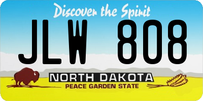 ND license plate JLW808