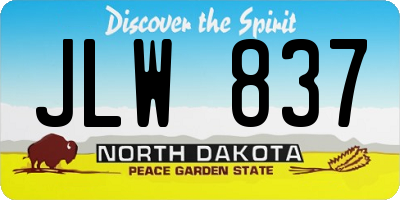 ND license plate JLW837