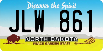 ND license plate JLW861