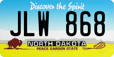 ND license plate JLW868