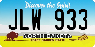 ND license plate JLW933