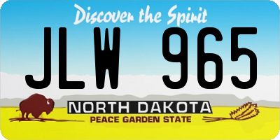 ND license plate JLW965