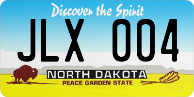 ND license plate JLX004