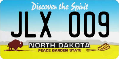 ND license plate JLX009