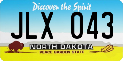 ND license plate JLX043