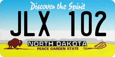 ND license plate JLX102