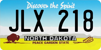 ND license plate JLX218
