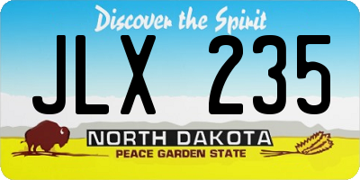 ND license plate JLX235