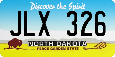ND license plate JLX326