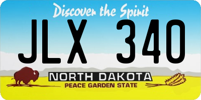 ND license plate JLX340