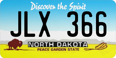 ND license plate JLX366