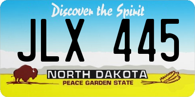 ND license plate JLX445