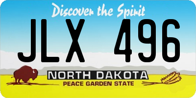ND license plate JLX496