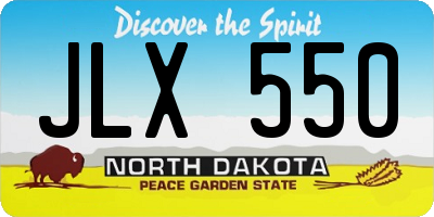 ND license plate JLX550