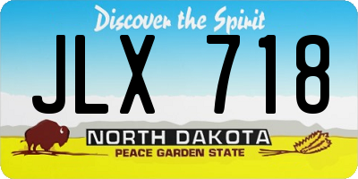 ND license plate JLX718